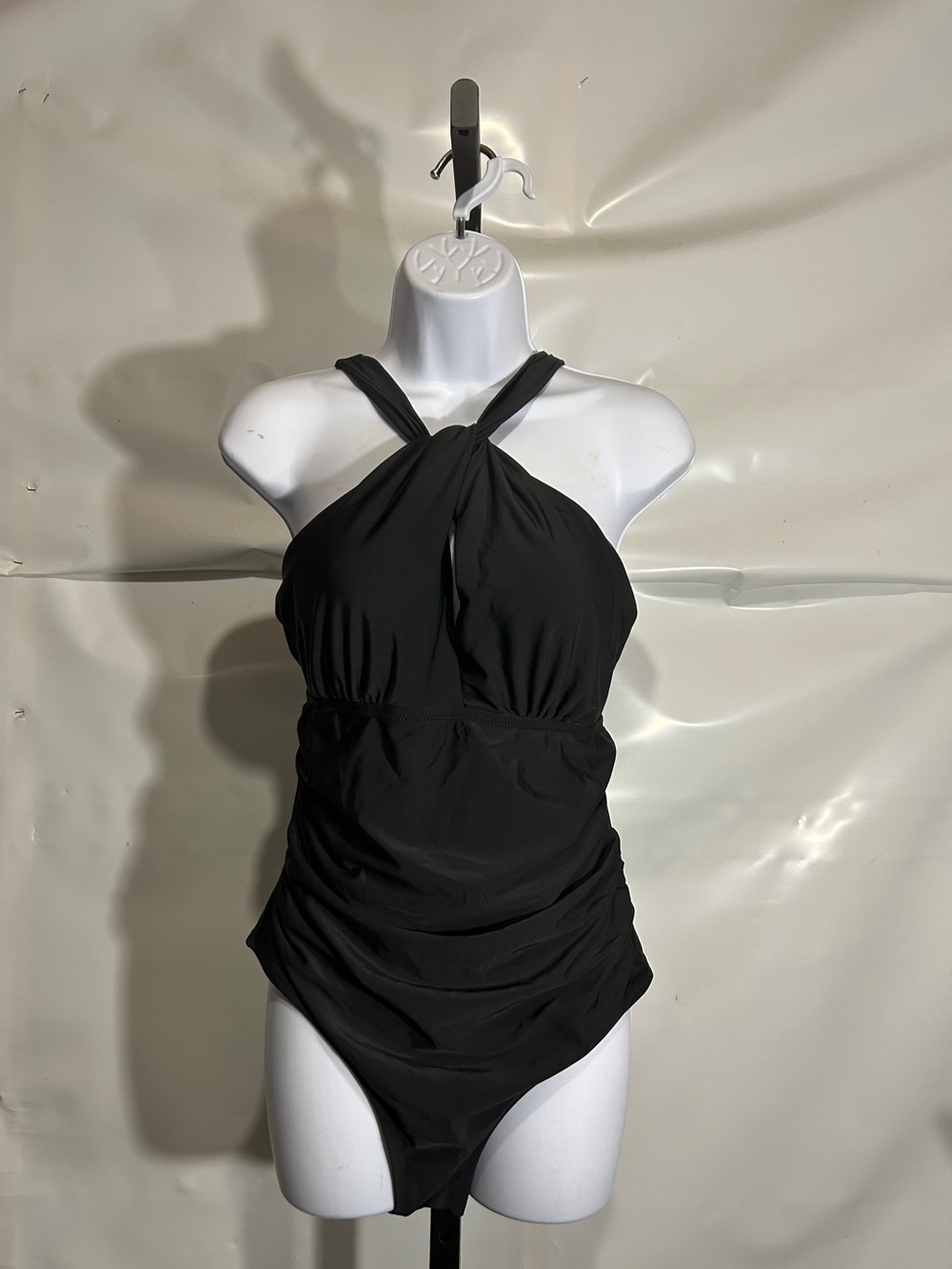Women’s Black Halter One-Piece Swimsuit Size Large